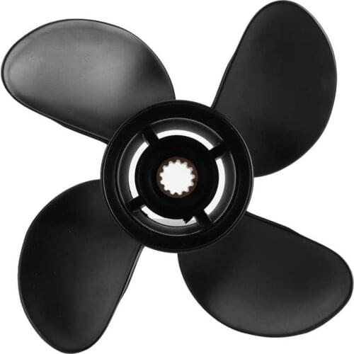 Outboard Propeller High Thrust 4 Blades 13 Tooth Aluminum Alloy Fit for Honda 35-60HP Engine Propeller Replacement