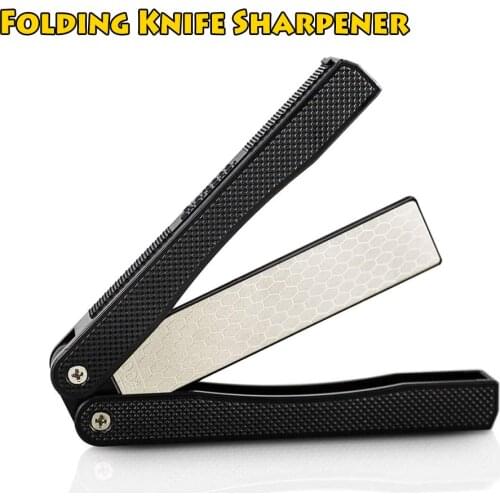 Outdoor Camping Gear Folding Diamond Knife Sharpener Pocket Double Sided Knife Sharpening Stone 400 / 600 Grit Picnic EDC Tools