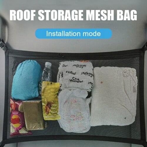 8kg Ceiling Storage Net Supplies Easily Installation Auto Interior Capacity Car Travel Pocket Personal Car Elements