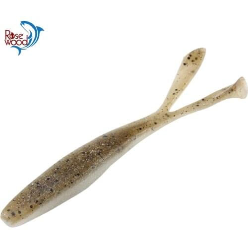 RoseWood 5pcs 10g/12.7cm Jerk Minnow Soft Plastic Lure Jerk Shad Swimbait Fishing Lure With Twin Rabbit Ear Tails