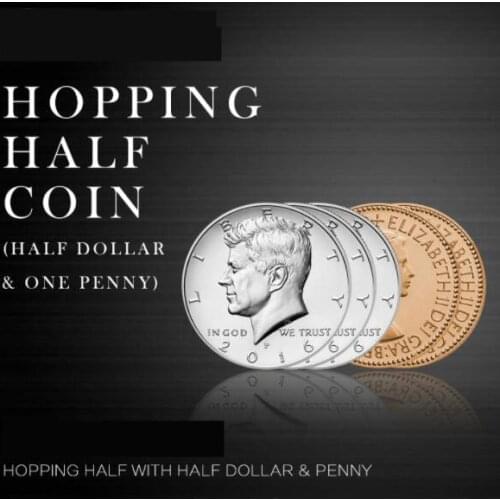 Hopping Half with Expanded Shell Coins & English Penny,Magic Trick,Close Up,mentalism magic close up magic