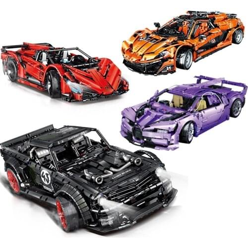 Luxury Plastic Blocks Car Building Bricks Famous Vehicle Model Hi-Tech Kids Toy for Children Birthday Gift Man Juguetes LOZ Size