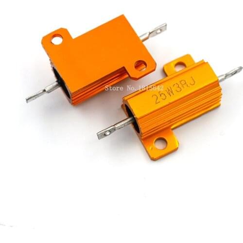 RX24 25W 3R 3RJ Power Metal Shell Aluminium Gold Resistor 25Watt 3 ohm High Power Heatsink Resistance Golden Heat Sink Resistor