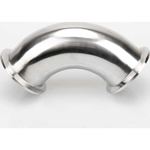 1.5" 2" 2.5 3" 3.5 4" Sanitary Quick Assembly Elbow 90 Degree 304 316 Stainless Steel Clamp Type Flange Buckle Right Angle Elbow