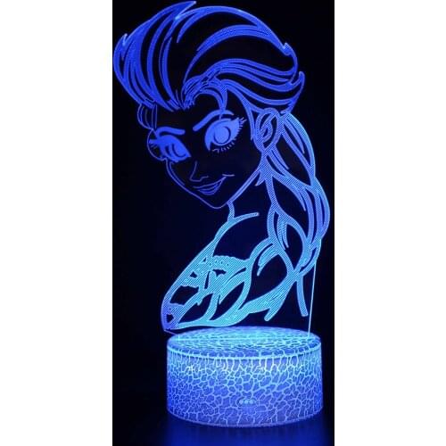 Princess Series Led 3D Night Light Manga Kawaii Room Decor Night Lights Anime Figure Fancy Lighting Outdoor Lighting Table Lamp