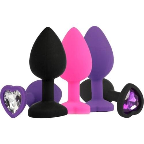 Silicone Heart-shaped Anal Plug Crystal G-spot Stimulation Orgasm Massager Erotic Sex Anal Toy for Woman Adult Products Sex Shop