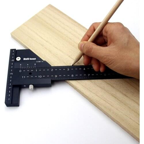 T Type Ruler High Precision Multifunctional Woodworking Ruler Scriber Gauge Measurement Carpentry Marking Gauge Carpenter