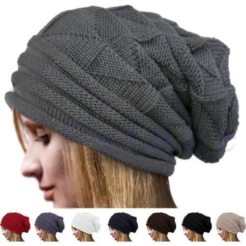 Knitted Baggy Beanie Oversized Winter Hat Ski Slouchy Cap Skullies Beanies Women Men Winter Wool Warm Cap Beanies Unisex