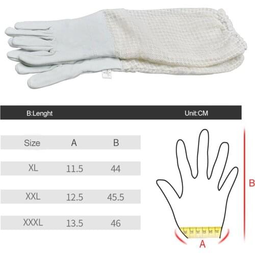 High QualityBeekeeping Protective Gloves Sleeves Sheepskin Breathable Mesh Cloth Anti-Bee Anti-Stinging Beekeeping Gloves
