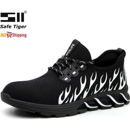 Safety Shoes Men Summer Breathable Work Shoes Lightweight Anti-smashing Construction Shoes for Men
