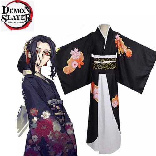 Anime Comic Demon Slayer Kimetsu no Yaiba Cosplay Costumes Kibutsuji Muzan Cosplay Costume Women Kimono Uniforms Clothes Dresses