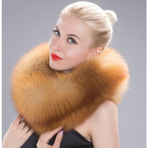 Winter Muffler Natural Silver Fox Fur Scarf Warm collar New Fashion fox Fur Grass Shawl Women Winter Fur Apron HW-10