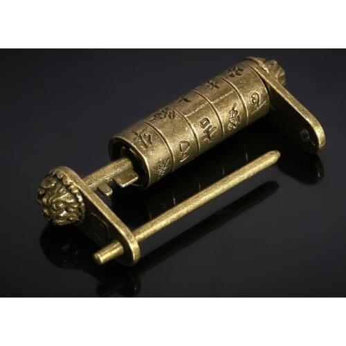 1pc Vintage Chinese locks Lock Jewelry Chest Box Code Password Lock Padlock