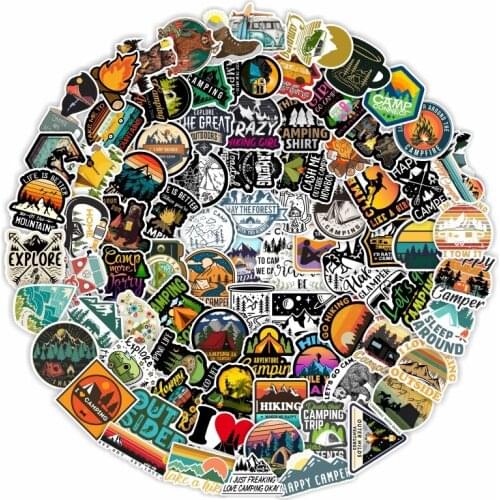 10/30/50/100PCS Camping Landscape Stickers Outdoor Adventure Climbing Travel Cool Waterproof Sticker to DIY Laptop Car Luggage