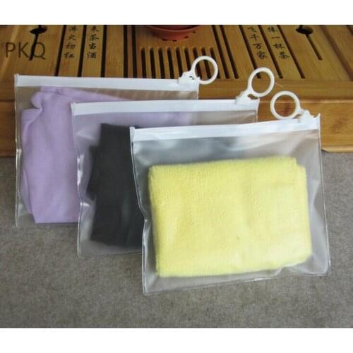 10pcs/lot Cosmetic bottle packaging bag Ice silk sleeve shorts underwear swimming trunks plastic bag zipper PVC pull ring bag