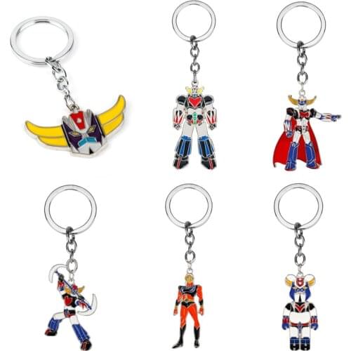 2019 New Anime Mazinger Z Metal Keychains UFO Robot Grendizer Logo Pendants Car Keyring Key Chain Women Men Fans Jewelry Gift