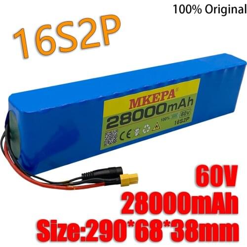 2021 new battery pack 60V 16s2p Li ion battery pack 67.2v 28ah eBike electric bicycle scooter with BMS 1000W XT60 plug