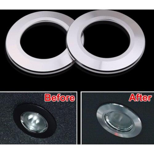 2x Car Interior Dome Rear Reading Light Lamp Frame Cover Ring Decoration Trim Sticker Fits For Benz E200 E300 E320 Class