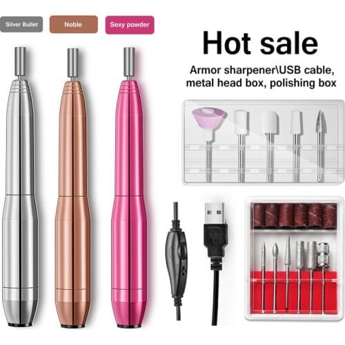 3 Color Electric Nail Drill Machine 20000 RPM Manicure Machine USB Charging Mill Cutter for Manicure Nail File Pedicure Tools