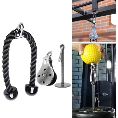 3x Pulley Cable System Training LAT Pull Down Rope Loading Pin Weight Rack Stand