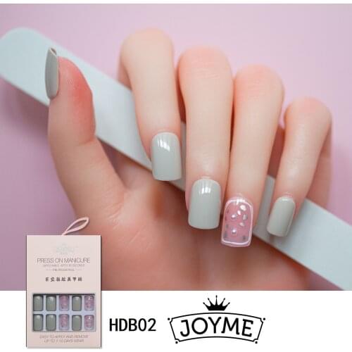 6sets Square Short Fake Nail Tips Press on Nails with Jelly Stick Coffin Designs Full Cover Artificial Nails Art Tips
