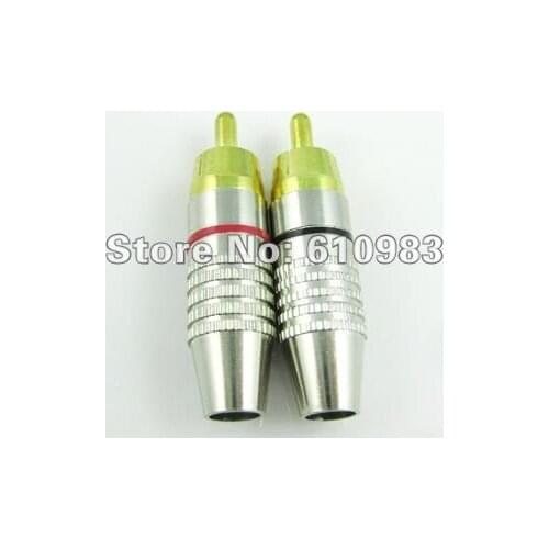 6 pieces/lot) Gold Plated RCA Plug Audio Video Locking Cable Connector