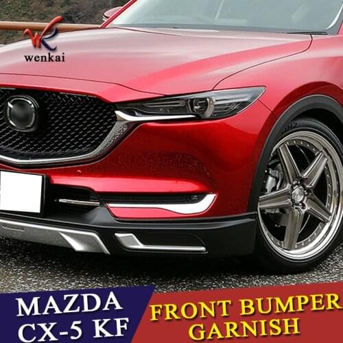 Accessories For Mazda CX-5 CX5 2017 2018 Front Fog Light Foglight Lamp Under Protector Lid Eyelid Eyebrows Cover Kit Trim
