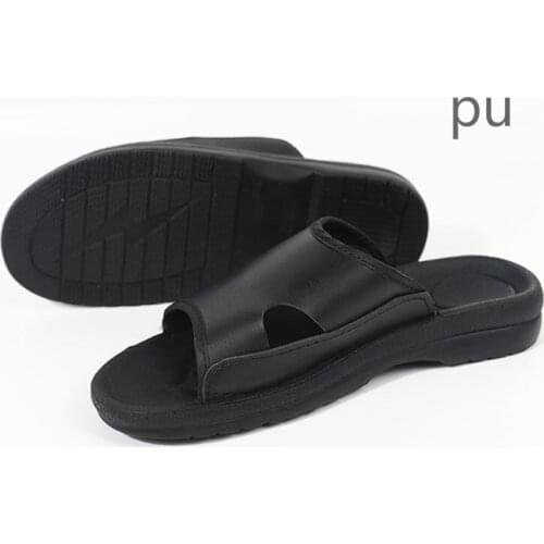 Anti static Pu black slippers soft soles thickened full bound anti-static slippers