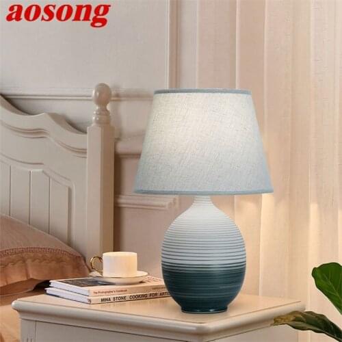 AOSONG Dimmer Table Lamp Ceramic Desk Light Modern Creative Decoration for Home Bedroom
