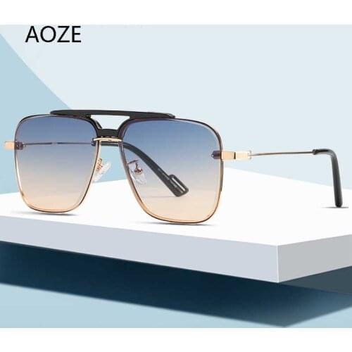 AOZE 2020 Fashion Classic Mach Six Style Gradient Sunglasses Cool Men Vintage Brand Design unisex SunGlasses Oculos De Sol 2A147