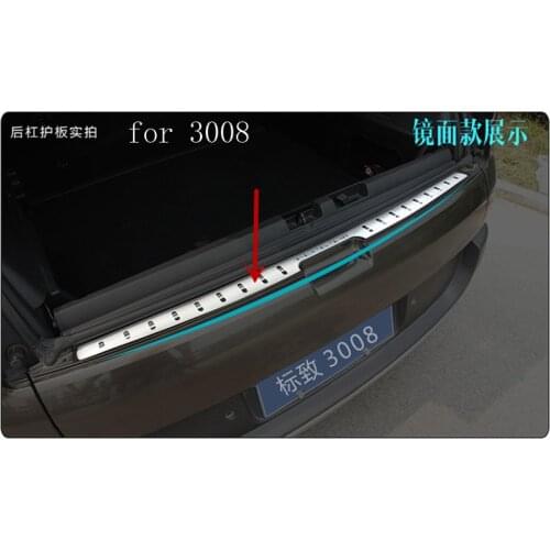 Car-covers Stainless Steel Rear Bumper Protector Sill Trunk Tread Plate Trim For Peugeot 3008 2013-2019 Car styling