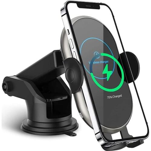 Wireless Car Charger 15W Qi Fast Charging Auto-Clamping Car Mount for iPhone 12 11 Xs Max XR 8 Plus Samsung S20 S10+ Note10 Plus