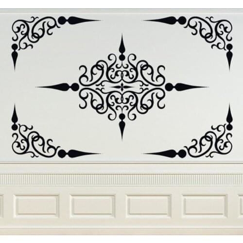 Decorative Scroll Panel, Ceiling Medallion, Swirl Decal, Corner Decal, Wrought Iron, Vinyl Sticker, Wall Art, Home, A13-050