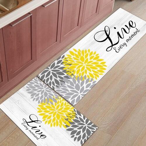 Dahlia Wood Grain Kitchen Mat Entrance Doormat Christmas Home Decoration Living Room Carpet Bathroom Anti-slip Rug