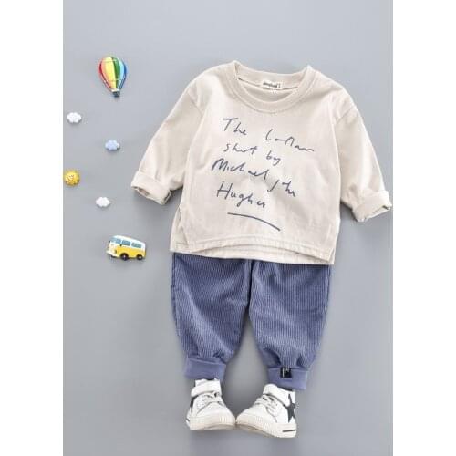 2018 Children Clothing 2pcs Sets T-shirt+Pants Fashion Letter Baby Boy Kid Autumn Winter Suit Fall Cotton Sport Outdoor