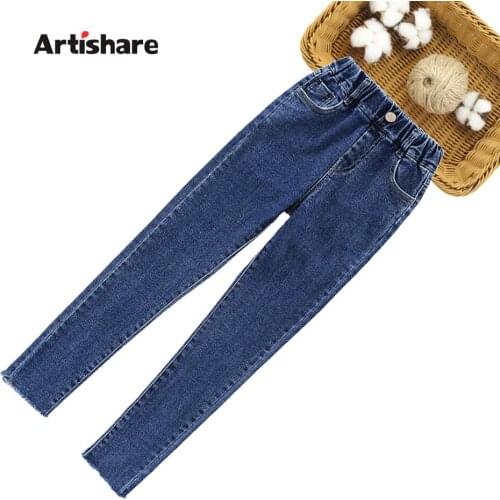 Girls Jeans Solid Color Girl Child Jeans Spring Autumn Childrens Jeans Casual Style Childrens Jeans Clothes 6 8 10 12 14