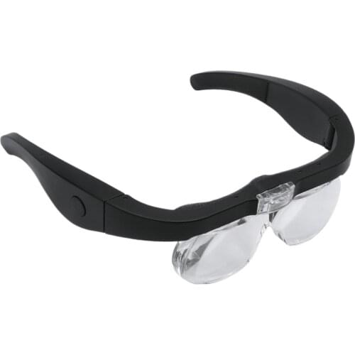 Head-mounted Multifunctional Adjustable Magnifier Glasses USB rechargeable with LED light reading jeweler watch Repair Wearing