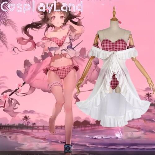 Game Arknights Eyjafjalla Cosplay Costume Role Play Party Outfit Lovely Women Swimsuit Summer Swim Wear White Cape XS-XXL
