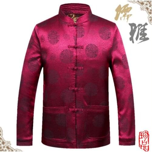 Middle-aged tang suits men blazer autumn winter Chinese style masculino jaqueta masculina Warm cotton coats mens jacket b295
