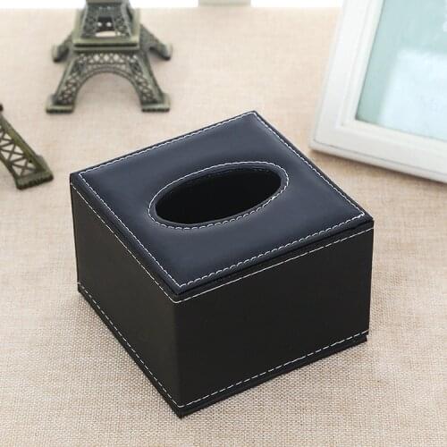 Leather towel box napkin hotel paper box car leather towel box wood tissue box