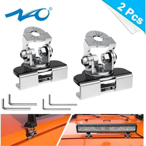 NAO LED Bar Light Mounting Bracket Universal Adjustable Pillar Hood Led Work light Bracket Clamp Holder OffRoad Installing