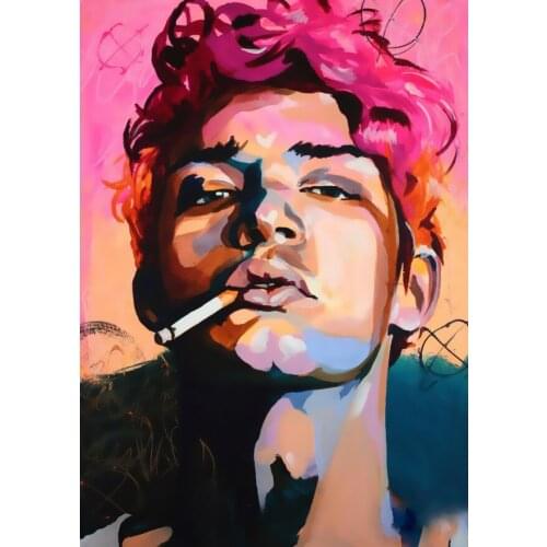 Diy oil digital painting by numbers Smoking man kits abstract acrylic paint by numbers for adults home Decoration Gift