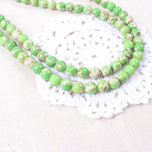 Natural Howlite Green Stone Beads For Jewelry Making DIY Bracelet Wholesale 8mm about 48pcs 2018 new
