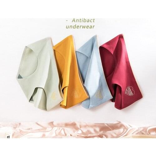 3pcs/bag New Products Pure Cotton No Trace Patent Love Graphene Antibacterial Crotch Triangle Waist Sexy Cotton Panties Lady