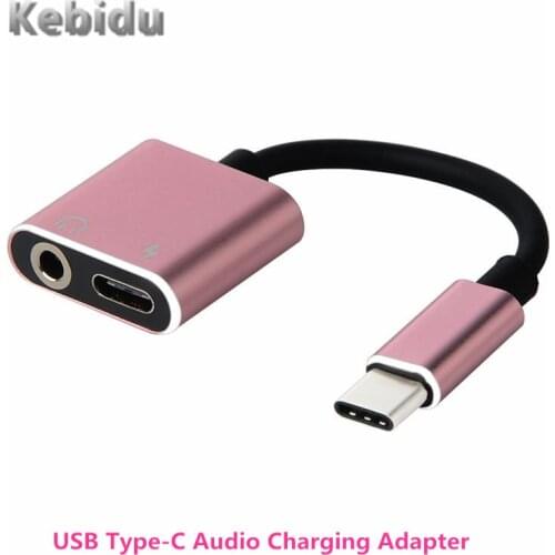 USB Type-C Audio Charging Adapter 2 in 1 Type C Male to Female 3.5mm Headphone Jack + Charging Converter For Xiaomi