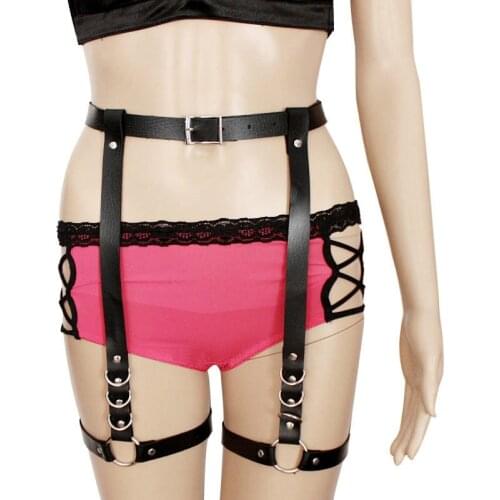Punk Belt Sexy Leather Harness Punk Gothic Garter Belt Leg Ring Stocking Suspenders Straps Detachable Leg Harness Gift