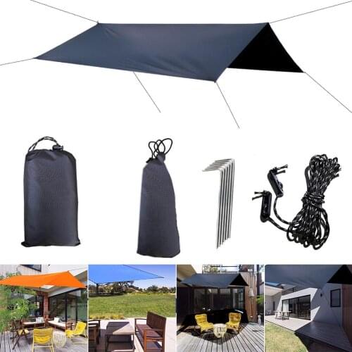 3x3m Sun Shelter Awning Tent Tarp Outdoor Camping Rain Fly Anti UV Beach Tent Shade Camping Sunshade Canopy