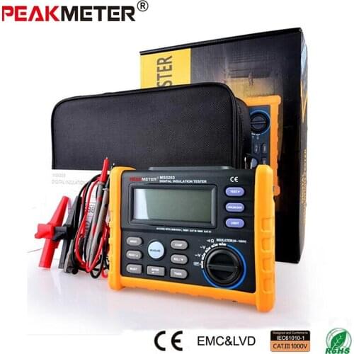 PEAKMETER MS5203 Analog & Digital 0.1~1000V Insulation Resistance Tester megger meter 0.01~10G Ohm with black bag