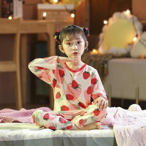 Spring Children Clothes Suit Spring Long Sleeve Girls Nightwear Full Baby Kids Homewear Thin Cartoon Pajamas Set Boy Loungewear