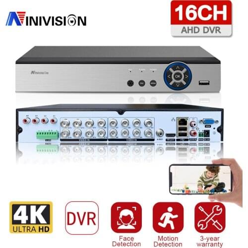 16CH 4K H.265 Ultra HD 8MP 6 in 1 AHD DVR Recorder AI Face Detection Video Surveillance Security AHD TVI CVI IP Camera Onvif